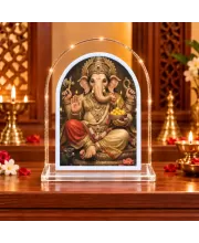 Lord Ganesha L Shape Acrylic Showpiece 3 X 3.5 Inch For Home, Office And Car (F177206)