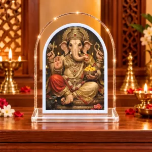 Lord Ganesha L Shape Acrylic Showpiece 3 X 3.5 Inch For Home, Office And Car (F177206) Lord Ganesha L Shape Acrylic Showpiece 3 X 3.5 Inch For Home, Office And Car (F177206)