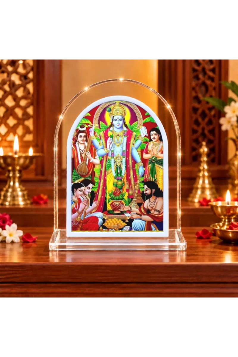 Lord Vishnu L Shape Acrylic Showpiece 3 X 3.5 Inch For Home, Office And Car (F177209)