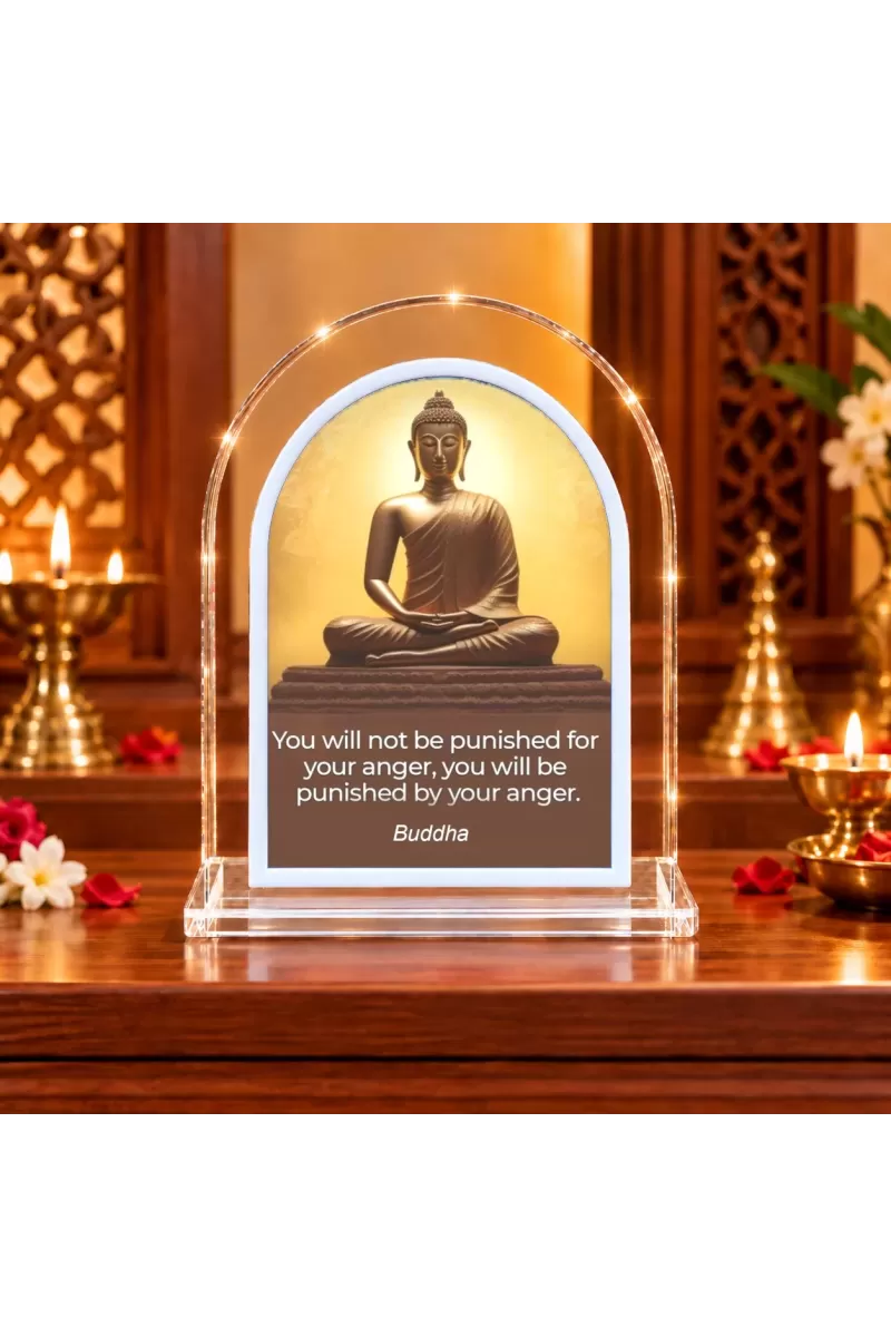 Buddha L Shape Acrylic Showpiece 3 X 3.5 Inch For Home, Office And Car (F177211)