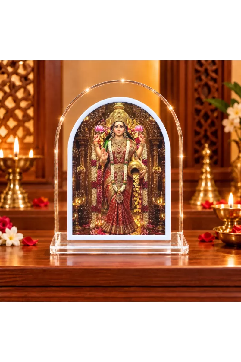 Goddess Lakshmi L Shape Acrylic Showpiece 3 X 3.5 Inch For Home, Office And Car (F177213)