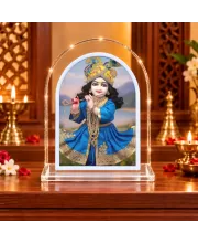 Lord Krishna L Shape Acrylic Showpiece 3 X 3.5 Inch For Home, Office And Car (F177214)