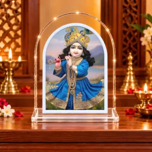 Lord Krishna L Shape Acrylic Showpiece 3 X 3.5 Inch For Home, Office And Car (F177214)