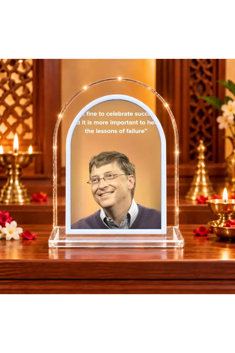 Bill Gates L Shape Acrylic Showpiece 3 X 3.5 Inch For Home, Office And Car (F177215)