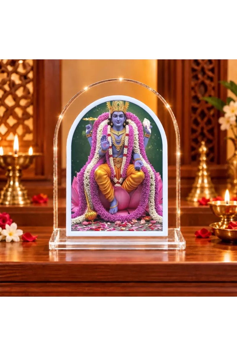 Lord Vishnu L Shape Acrylic Showpiece 3 X 3.5 Inch For Home, Office And Car (F177217)
