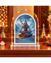 Lord Shiva L Shape Acrylic Showpiece 3 X 3.5 Inch For Home, Office And Car (F177218)