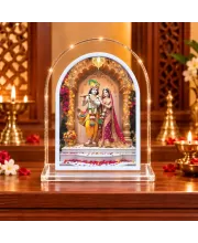 Radha Krishna L Shape Acrylic Showpiece 3 X 3.5 Inch For Home, Office And Car (F177223)