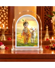 Lord Krishna L Shape Acrylic Showpiece 3 X 3.5 Inch For Home, Office And Car (F177225)