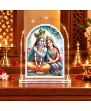Radha Krishna L Shape Acrylic Showpiece 3 X 3.5 Inch For Home, Office And Car (F177226)