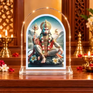 Hanuman L Shape Acrylic Showpiece 3 X 3.5 Inch For Home, Office And Car (F177228)