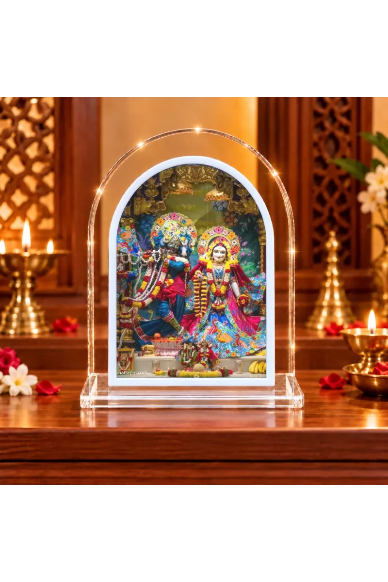 Radha Krishna L Shape Acrylic Showpiece 3 X 3.5 Inch For Home, Office And Car (F177230)