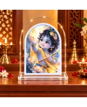 Lord Krishna L Shape Acrylic Showpiece 3 X 3.5 Inch For Home, Office And Car (F177232)