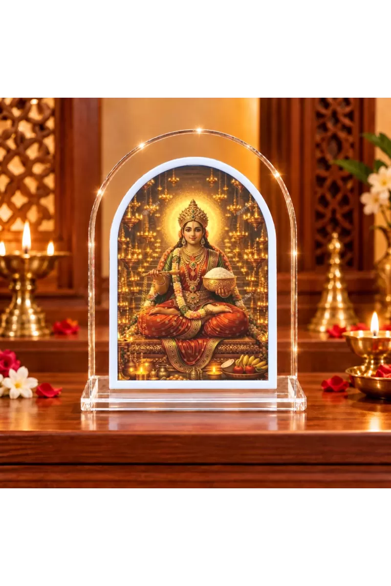 Annapurna Devi L Shape Acrylic Showpiece 3 X 3.5 Inch For Home, Office And Car (F177433)