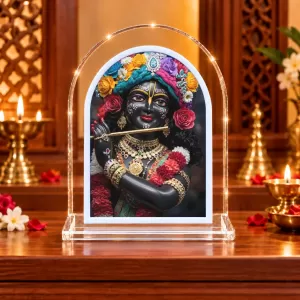 Lord Krishna L Shape Acrylic Showpiece 3 X 3.5 Inch For Home, Office And Car (F177435)