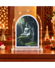 Buddha L Shape Acrylic Showpiece 3 X 3.5 Inch For Home, Office And Car (F177437)