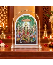 Durga Maa L Shape Acrylic Showpiece 3 X 3.5 Inch For Home, Office And Car (F177438)