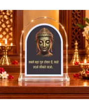Buddha L Shape Acrylic Showpiece 3 X 3.5 Inch For Home, Office And Car (F177440)