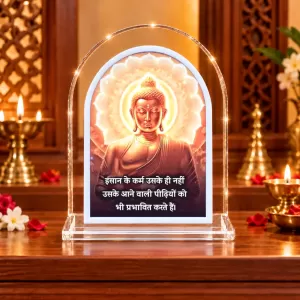 Buddha L Shape Acrylic Showpiece 3 X 3.5 Inch For Home, Office And Car (F177441)