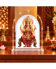 Devi Durga L Shape Acrylic Showpiece 3 X 3.5 Inch For Home, Office And Car (F177442)