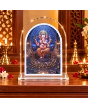 Lord Ganesha L Shape Acrylic Showpiece 3 X 3.5 Inch For Home, Office And Car (F177443)