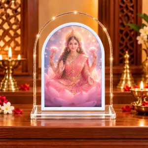 Goddess Lakshmi L Shape Acrylic Showpiece 3 X 3.5 Inch For Home, Office And Car (F177444) Goddess Lakshmi L Shape Acrylic Showpiece 3 X 3.5 Inch For Home, Office And Car (F177444)