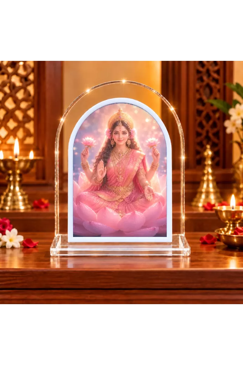 Goddess Lakshmi L Shape Acrylic Showpiece 3 X 3.5 Inch For Home, Office And Car (F177444)