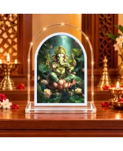 Lord Ganesha L Shape Acrylic Showpiece 3 X 3.5 Inch For Home, Office And Car (F177446)