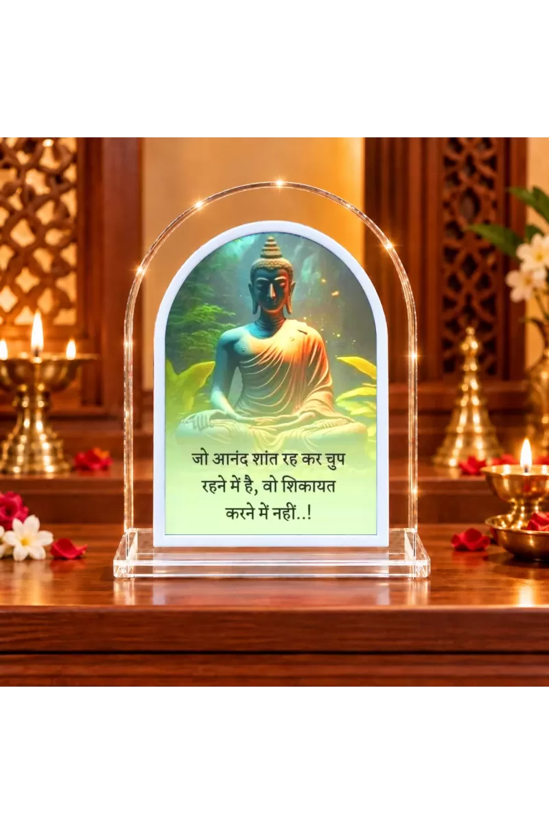 Buddha L Shape Acrylic Showpiece 3 X 3.5 Inch For Home, Office And Car (F177447)