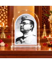 Subhas Chandra Bose L Shape Acrylic Showpiece 3 X 3.5 Inch For Home, Office And Car (F177450)