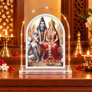 Shiva Parvati L Shape Acrylic Showpiece 3 X 3.5 Inch For Home, Office And Car (F177455) Shiva Parvati L Shape Acrylic Showpiece 3 X 3.5 Inch For Home, Office And Car (F177455)