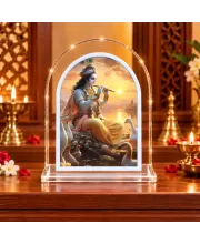 Lord Krishna L Shape Acrylic Showpiece 3 X 3.5 Inch For Home, Office And Car (F177458)
