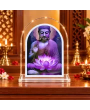 Buddha L Shape Acrylic Showpiece 3 X 3.5 Inch For Home, Office And Car (F177461)