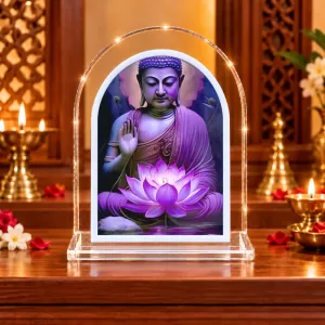 Buddha L Shape Acrylic Showpiece 3 X 3.5 Inch For Home, Office And Car (F177461)
