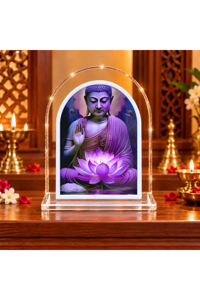 Buddha L Shape Acrylic Showpiece 3 X 3.5 Inch For Home, Office And Car (F177461)