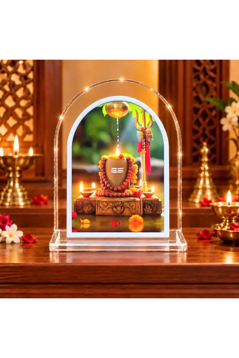 Shiva Lingam L Shape Acrylic Showpiece 3 X 3.5 Inch For Home, Office And Car (F177463)