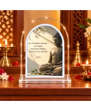 Buddha L Shape Acrylic Showpiece 3 X 3.5 Inch For Home, Office And Car (F177465)