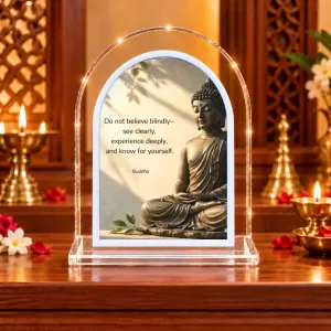 Buddha L Shape Acrylic Showpiece 3 X 3.5 Inch For Home, Office And Car (F177465)