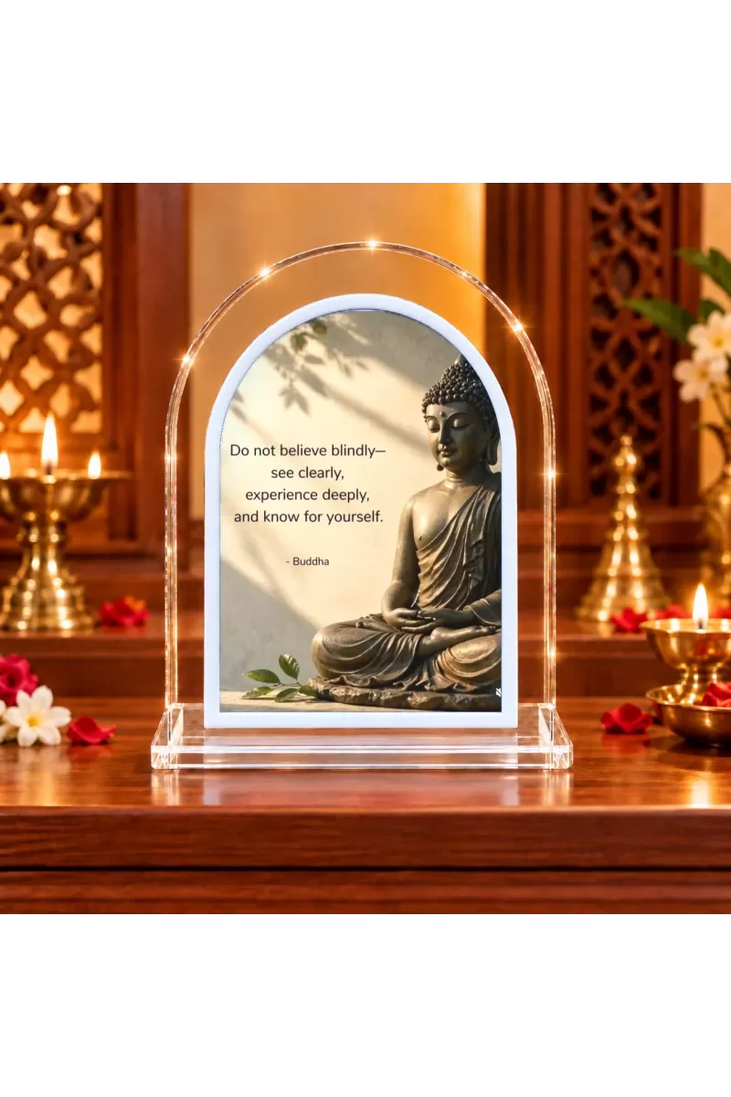 Buddha L Shape Acrylic Showpiece 3 X 3.5 Inch For Home, Office And Car (F177465)