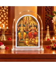 God Ganesha L Shape Acrylic Showpiece 3 X 3.5 Inch For Home, Office And Car (F177468)