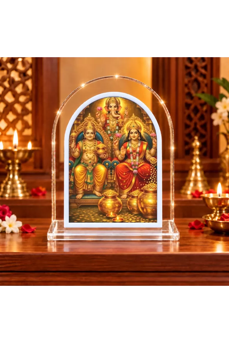God Ganesha L Shape Acrylic Showpiece 3 X 3.5 Inch For Home, Office And Car (F177468)