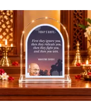 Mahatma Gandhi L Shape Acrylic Showpiece 3 X 3.5 Inch For Home, Office And Car (F177469)