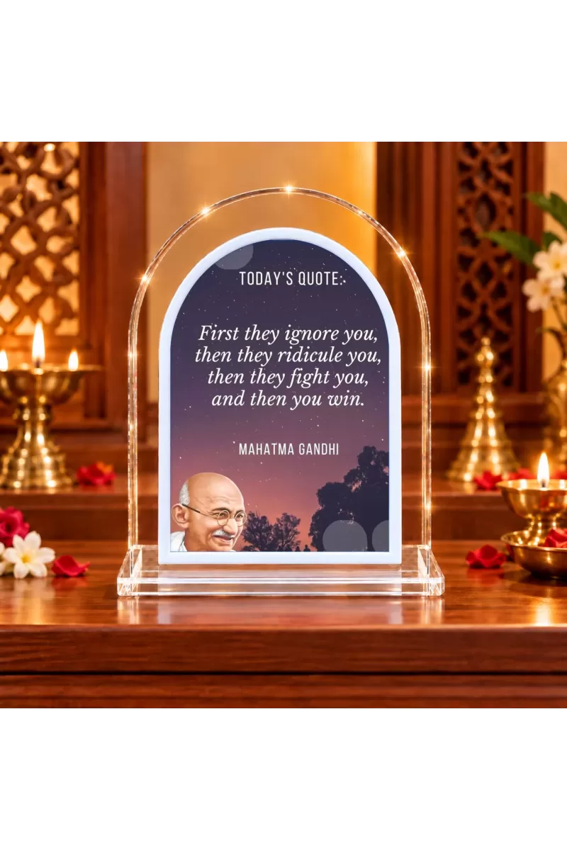 Mahatma Gandhi L Shape Acrylic Showpiece 3 X 3.5 Inch For Home, Office And Car (F177469)
