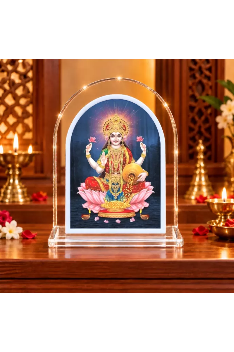 Goddess Lakshmi L Shape Acrylic Showpiece 3 X 3.5 Inch For Home, Office And Car (F177475)