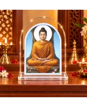 Buddha L Shape Acrylic Showpiece 3 X 3.5 Inch For Home, Office And Car (F177476)
