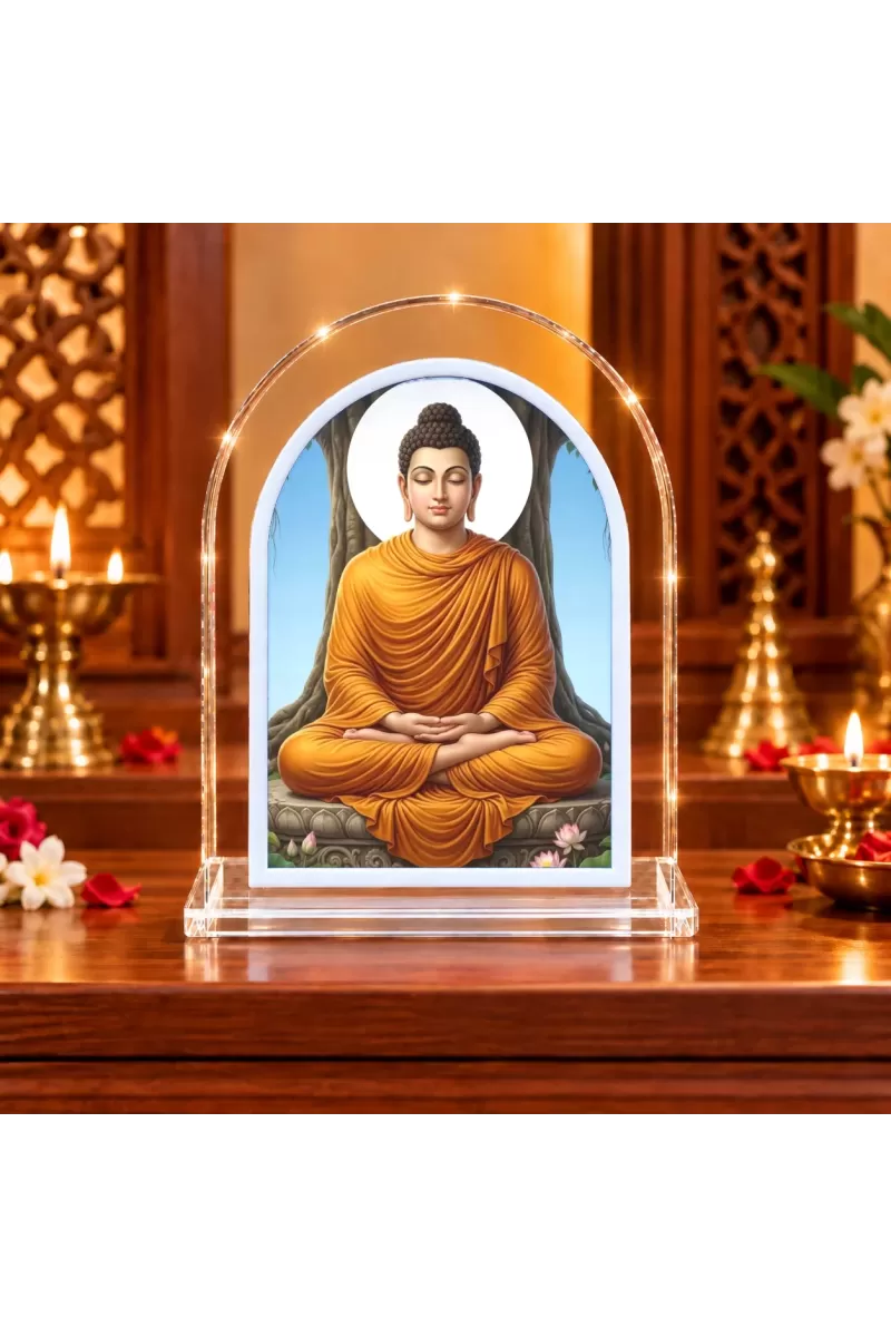 Buddha L Shape Acrylic Showpiece 3 X 3.5 Inch For Home, Office And Car (F177476)