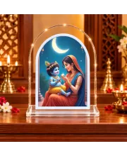 Yashoda Krishna L Shape Acrylic Showpiece 3 X 3.5 Inch For Home, Office And Car (F177478)