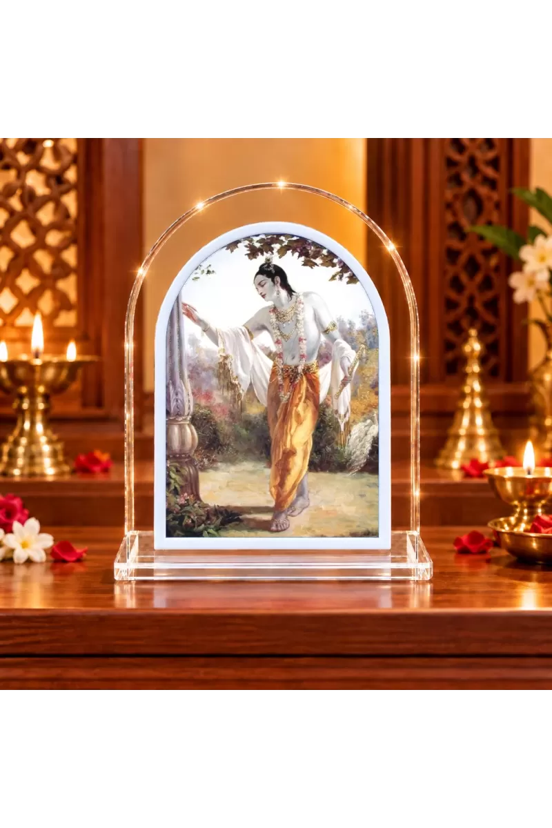 Lord Krishna L Shape Acrylic Showpiece 3 X 3.5 Inch For Home, Office And Car (F177479)