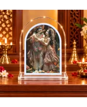 Radha Krishna L Shape Acrylic Showpiece 3 X 3.5 Inch For Home, Office And Car (F177480)