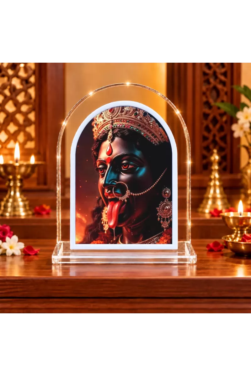 Goddess Kali L Shape Acrylic Showpiece 3 X 3.5 Inch For Home, Office And Car (F177481)
