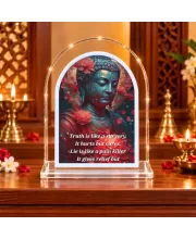 Buddha L Shape Acrylic Showpiece 3 X 3.5 Inch For Home, Office And Car (F177482)